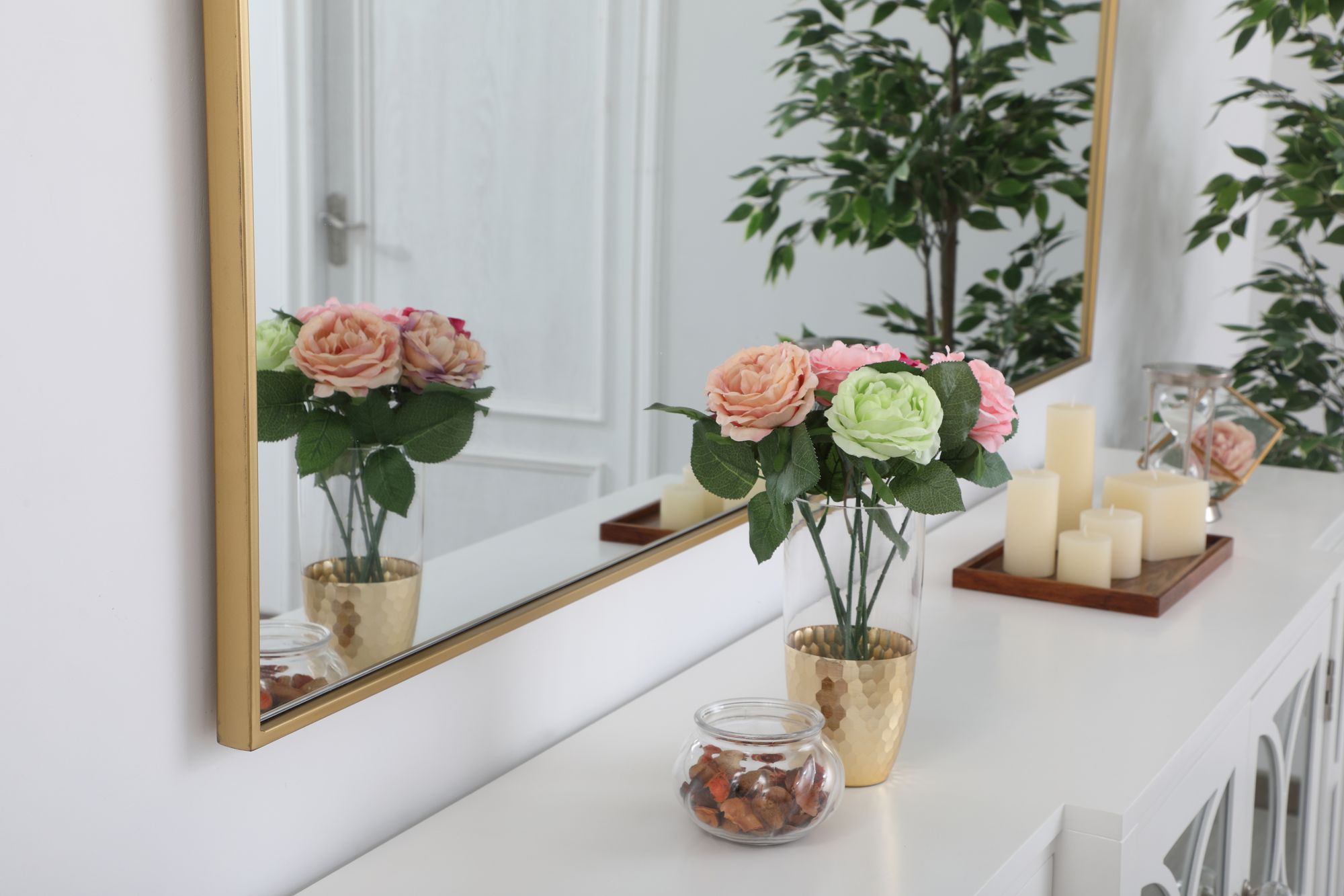 Eternity Brass 36" x 72" Rectangular Vanity Wall Mirror