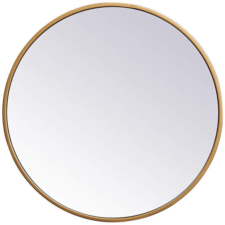 Image 3 Eternity Brass Metal 18" Round Vanity Wall Mirror