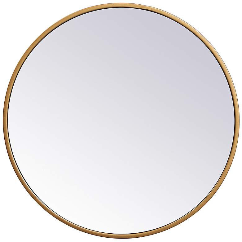 Image 5 Eternity Brass Metal 18" Round Vanity Wall Mirror more views