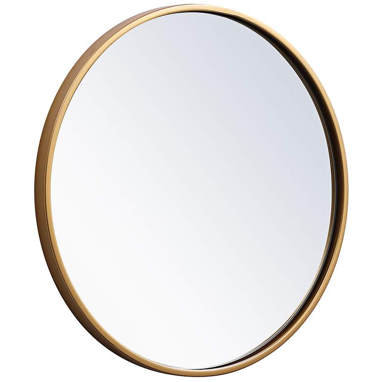 Image 6 Eternity Brass Metal 18" Round Vanity Wall Mirror more views
