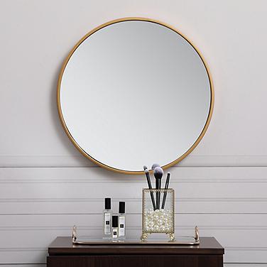 Eternity Brass Metal 18" Round Vanity Wall Mirror