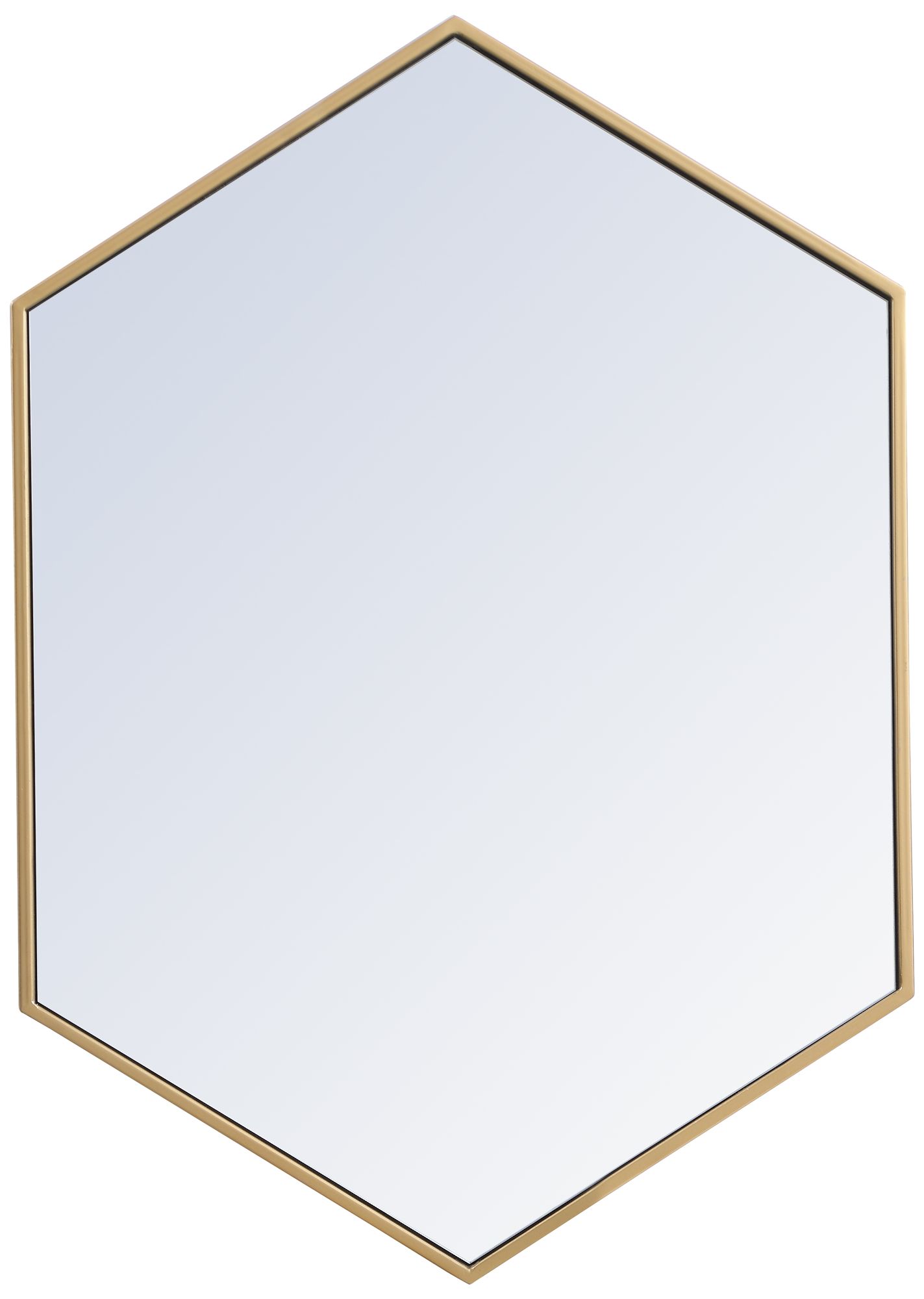 Image 3 Eternity Brass Metal 24" x 34" Hexagonal Wall Mirror