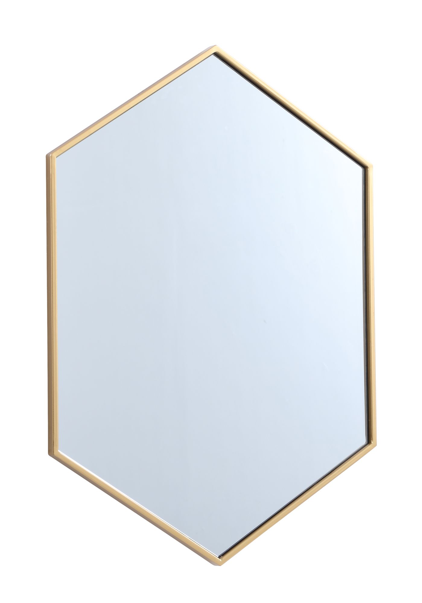 Image 4 Eternity Brass Metal 24" x 34" Hexagonal Wall Mirror more views