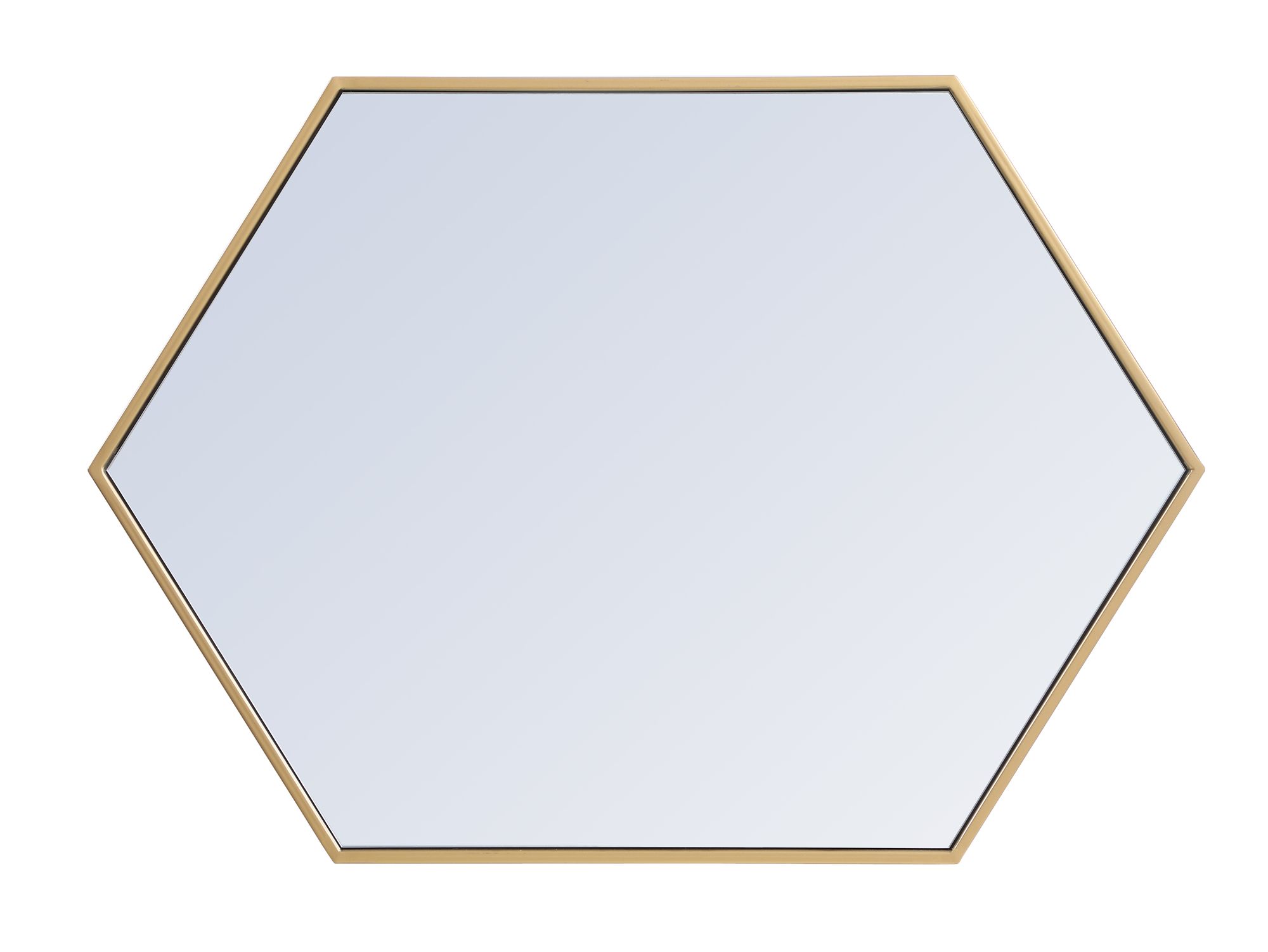 Image 5 Eternity Brass Metal 24" x 34" Hexagonal Wall Mirror more views