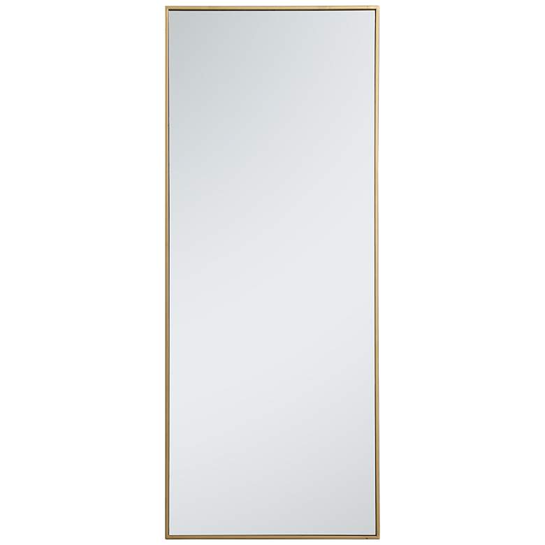 Image 3 Eternity Brass Metal 24" x 60" Rectangular Floor/Wall Mirror