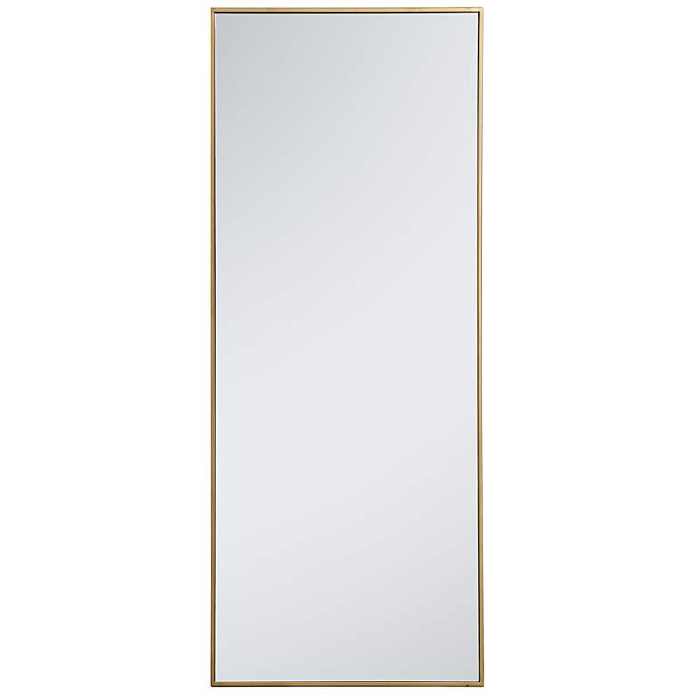 Image 3 Eternity Brass Metal 24" x 60" Rectangular Floor/Wall Mirror