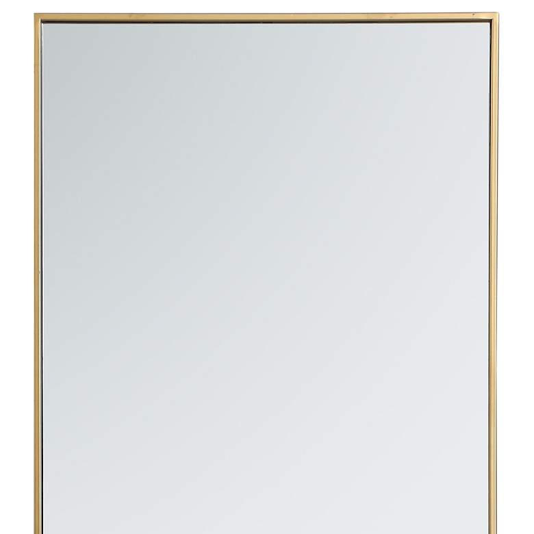 Image 4 Eternity Brass Metal 24" x 60" Rectangular Floor/Wall Mirror more views