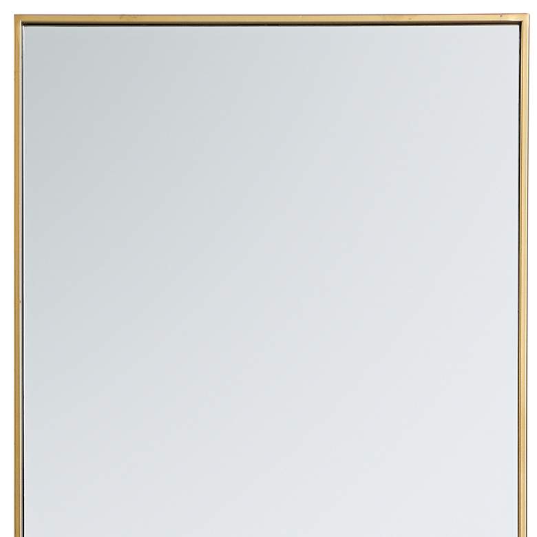 Image 4 Eternity Brass Metal 24" x 60" Rectangular Floor/Wall Mirror more views