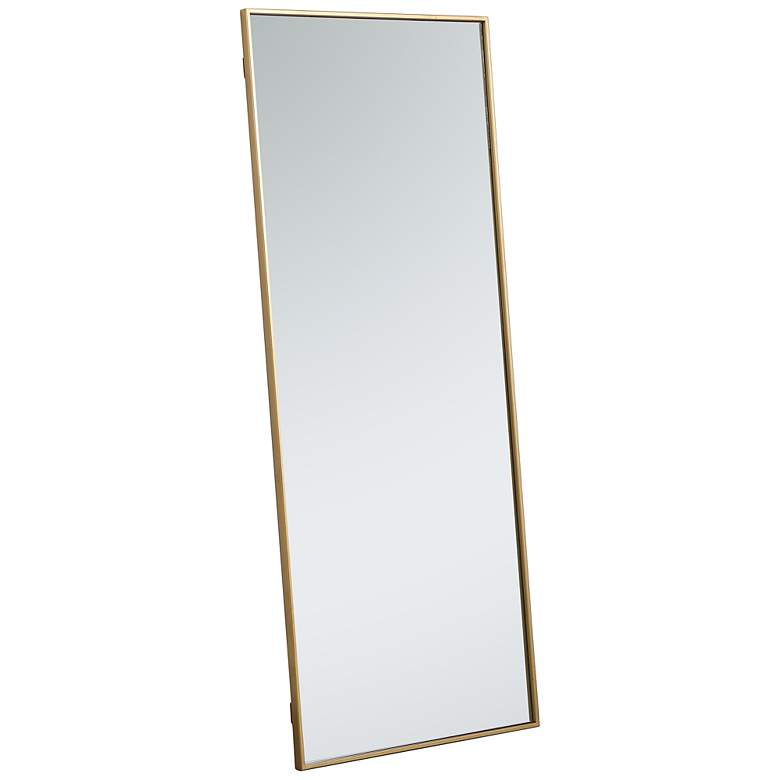 Image 5 Eternity Brass Metal 24" x 60" Rectangular Floor/Wall Mirror more views