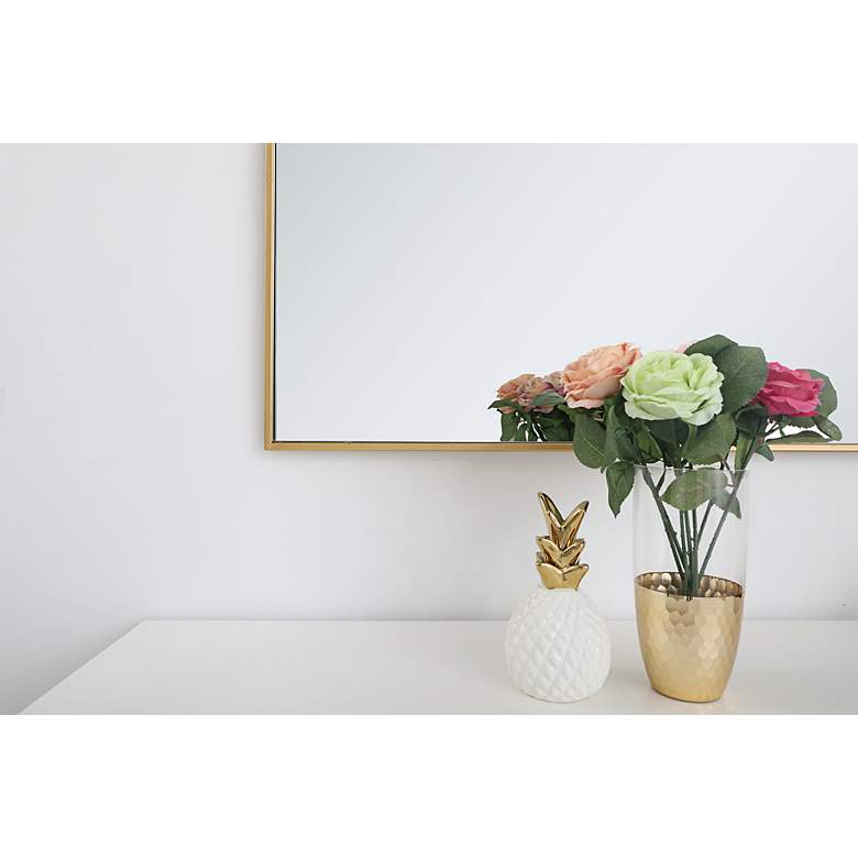 Image 5 Eternity Brass Metal 24" x 60" Rectangular Floor/Wall Mirror more views