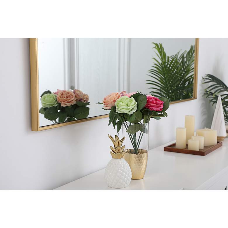 Image 6 Eternity Brass Metal 24" x 60" Rectangular Floor/Wall Mirror more views