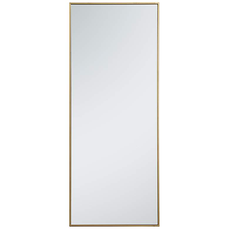 Image 7 Eternity Brass Metal 24" x 60" Rectangular Floor/Wall Mirror more views