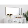 Eternity Brass Metal 24" x 60" Rectangular Floor/Wall Mirror in scene