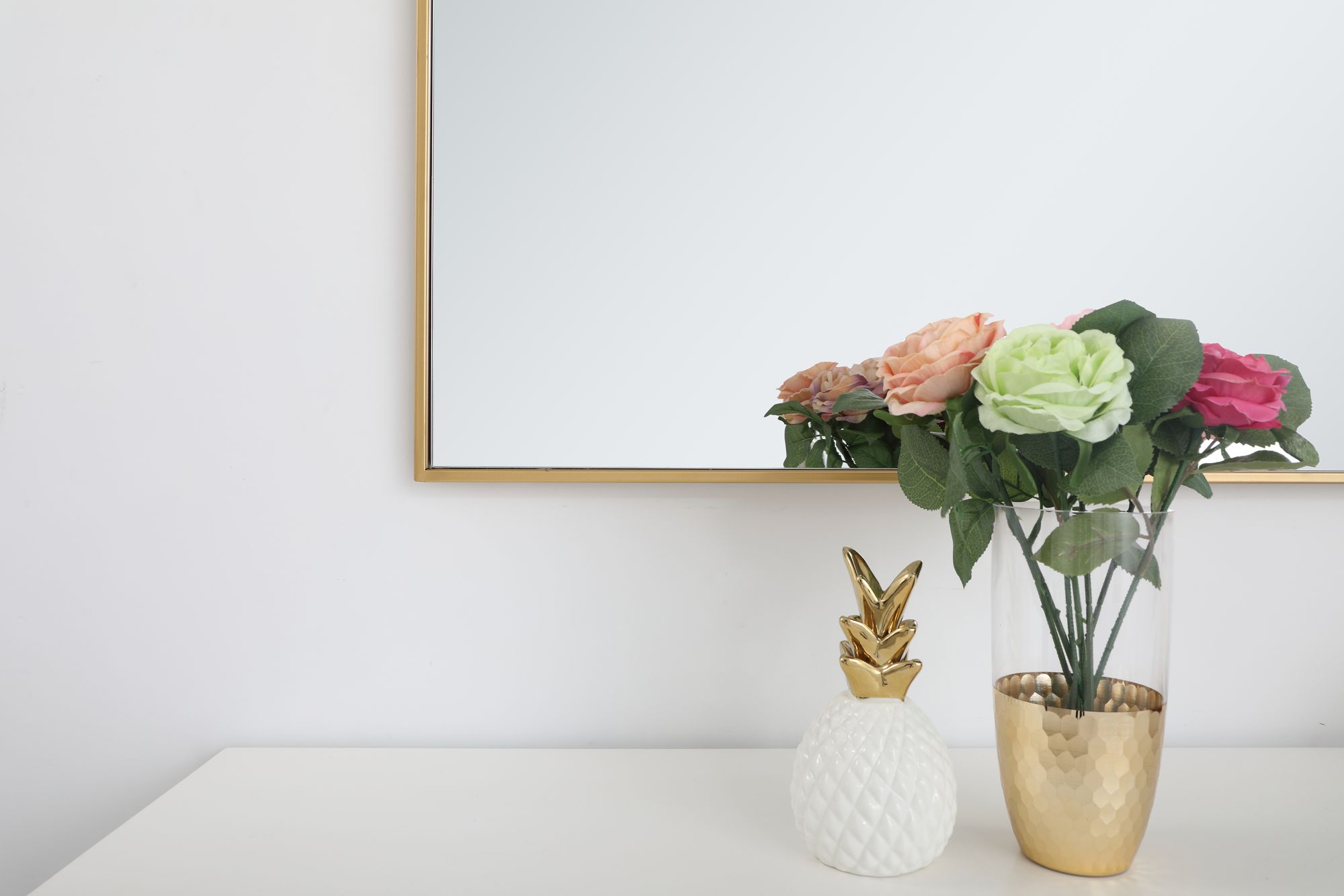 Eternity Brass Metal 24" x 60" Rectangular Floor/Wall Mirror in scene