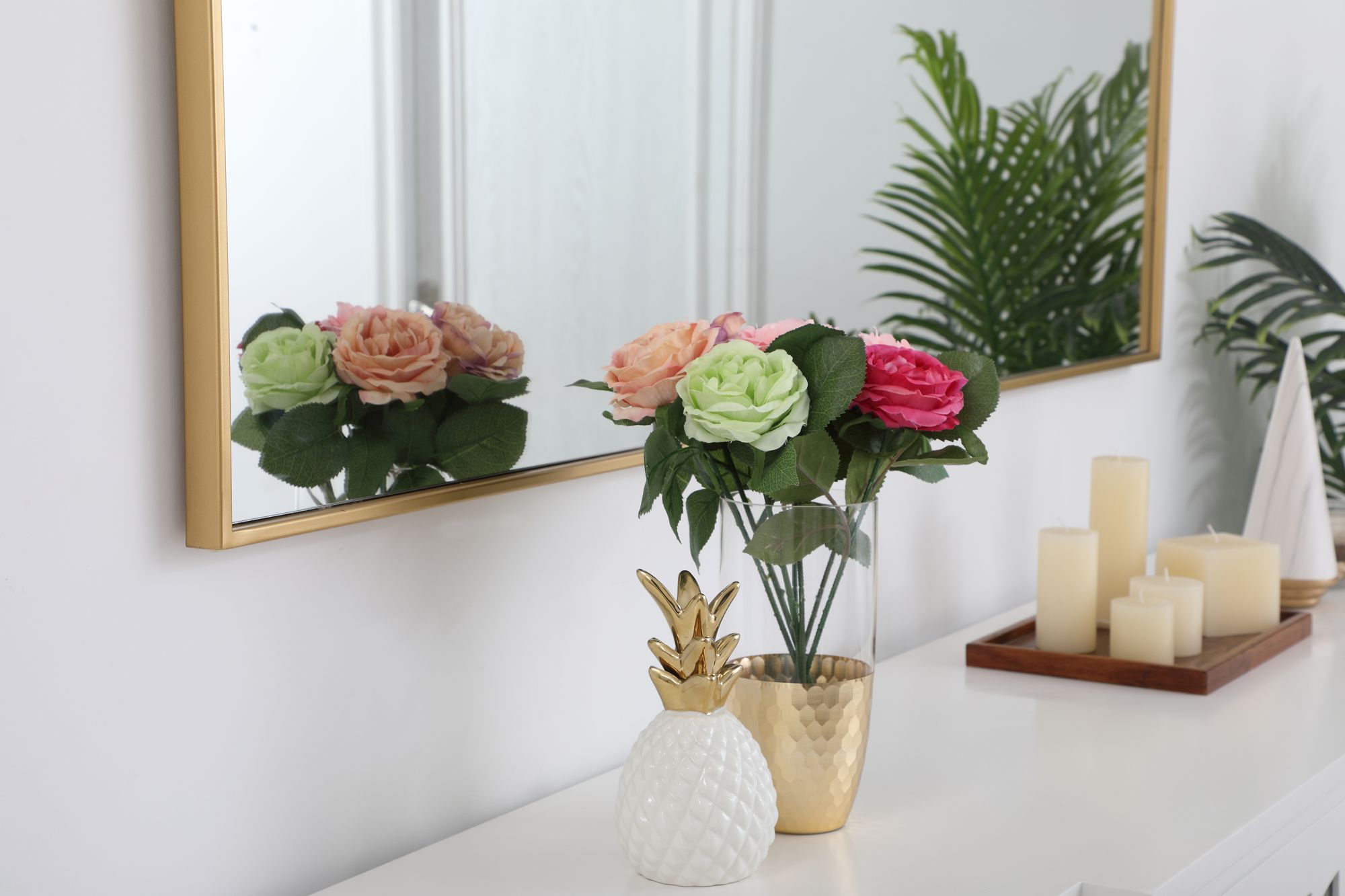 Eternity Brass Metal 24" x 60" Rectangular Floor/Wall Mirror in scene