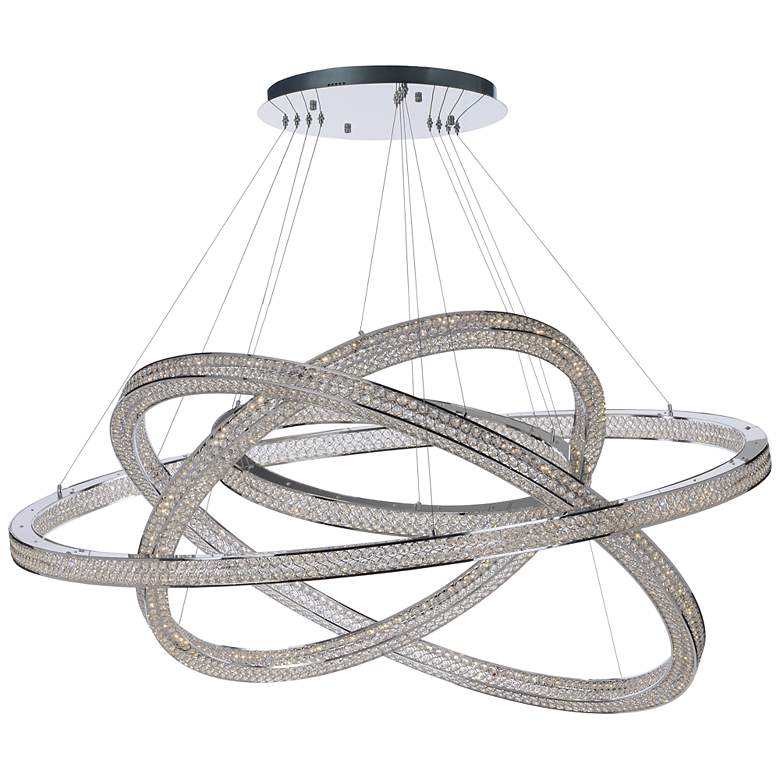Image 1 Eternity LED 1-Light 60" Wide Polished Chrome Pendant Light