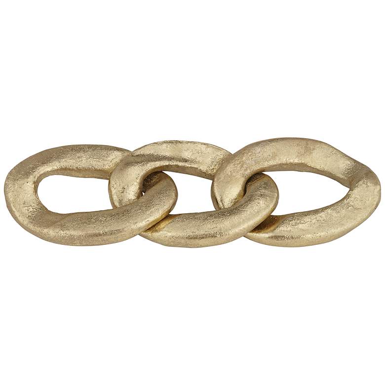 Image 2 Eternity Shiny Gold Leaf 2-Piece Chain and Knot Sculpture Set more views