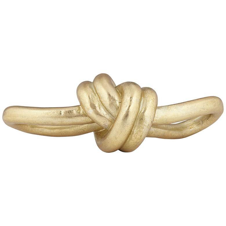 Image 6 Eternity Shiny Gold Leaf 2-Piece Chain and Knot Sculpture Set more views