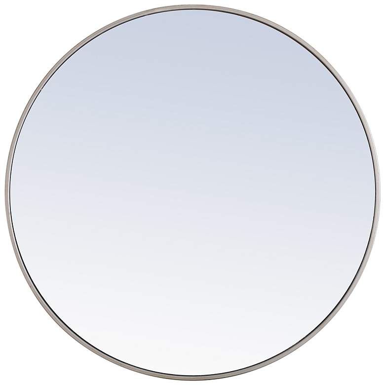Image 3 Eternity Silver Metal 36" Round Vanity Wall Mirror