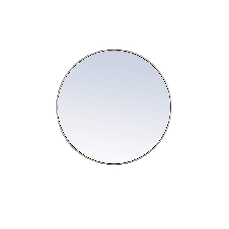 Image 4 Eternity Silver Metal 36" Round Vanity Wall Mirror more views