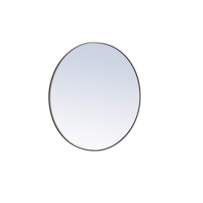 Image 5 Eternity Silver Metal 36" Round Vanity Wall Mirror more views
