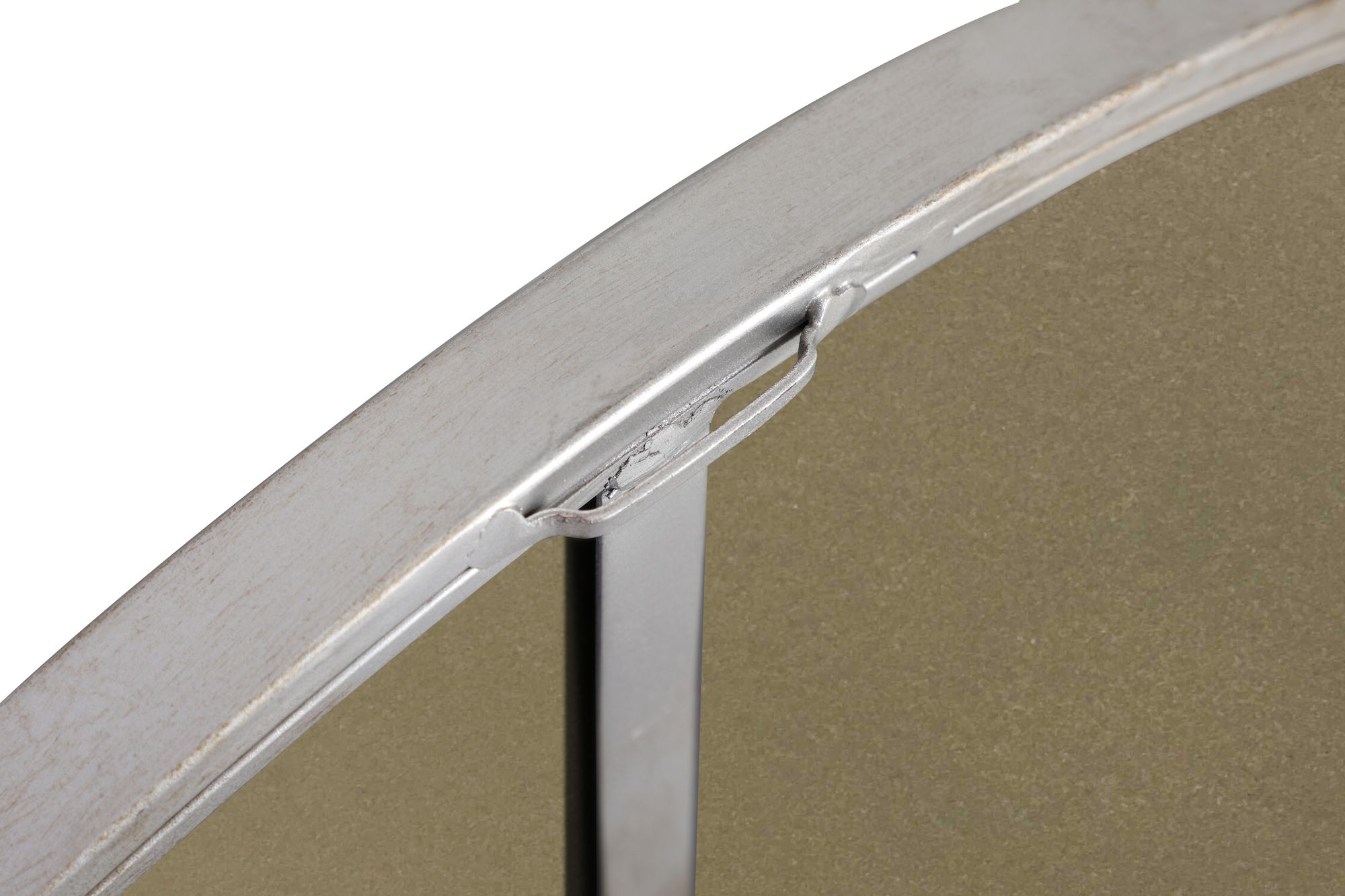 Eternity Silver Metal 36" Round Vanity Wall Mirror in scene