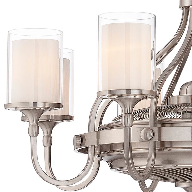 Image 4 Etesian 8-Light Fan D'Lier in Satin Nickel (Fandelier) more views