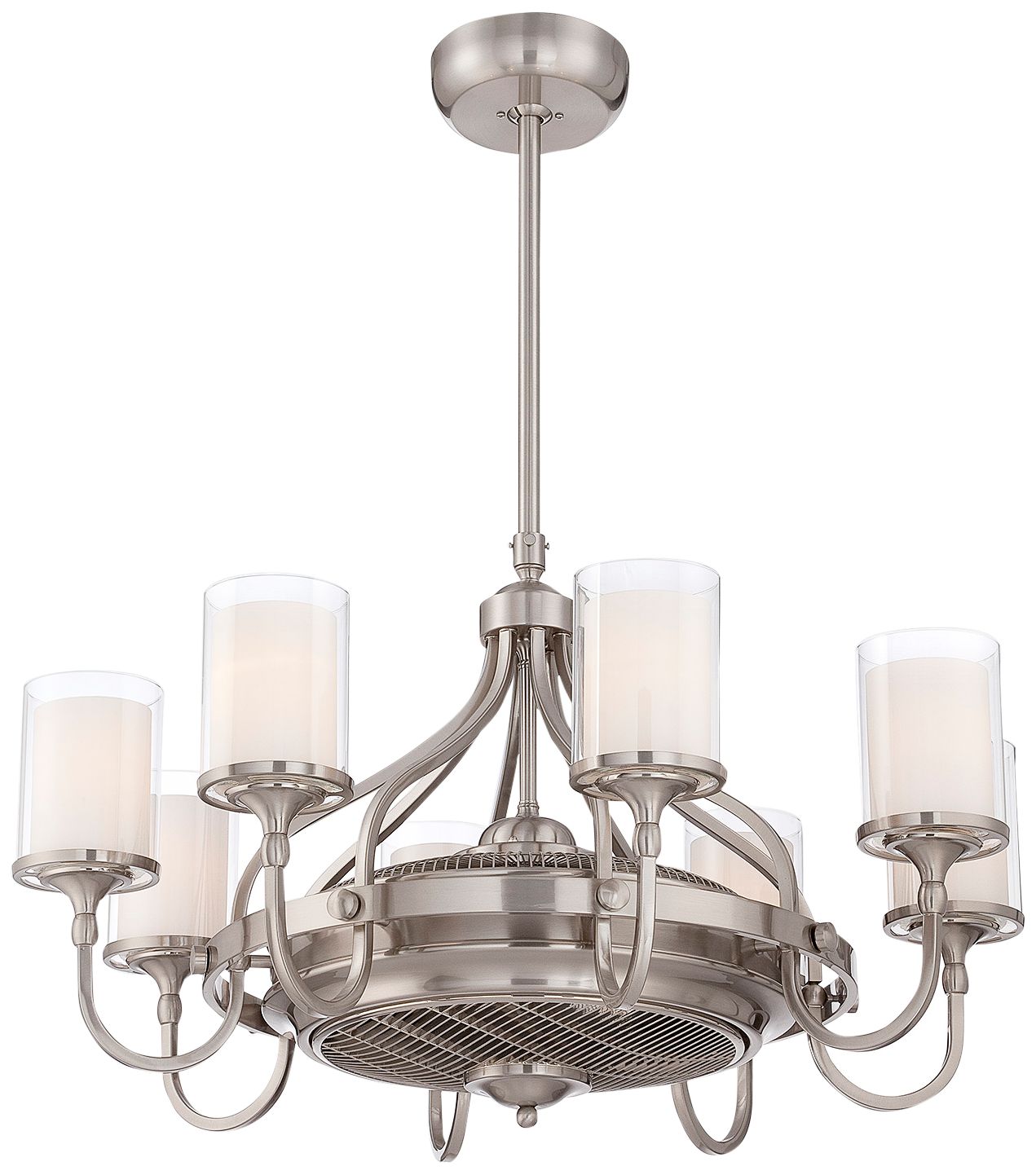 Image 5 Etesian 8-Light Fan D'Lier in Satin Nickel (Fandelier) more views