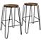 Ethan 29" Maple Black Wood Bar Stools Set of 2