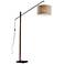 Ethan Black and Walnut Rubberwood Task Floor Lamp