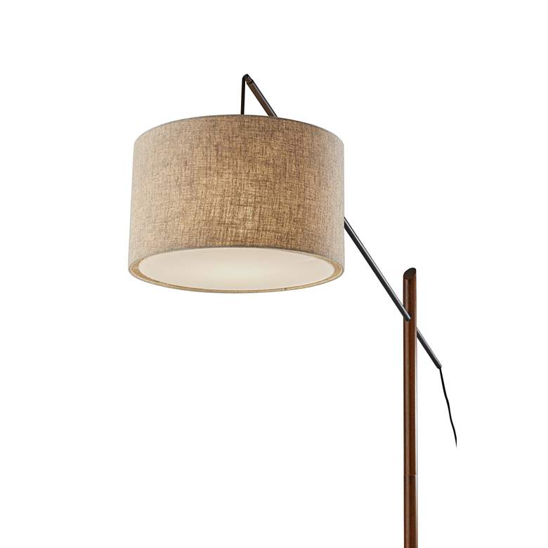 Image 5 Ethan Black and Walnut Rubberwood Task Floor Lamp more views