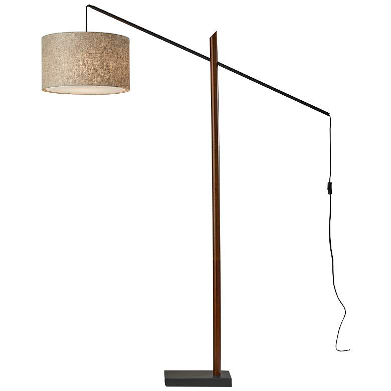 Image 6 Ethan Black and Walnut Rubberwood Task Floor Lamp more views