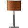 Ethan Gold Cork Black Faux Leather Table Lamp