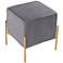 Ethan Gray Velvet Fabric Foot Stool/Ottoman