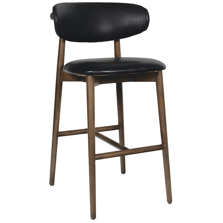 Image 1 Ethan Leather Bar Stool (Black)