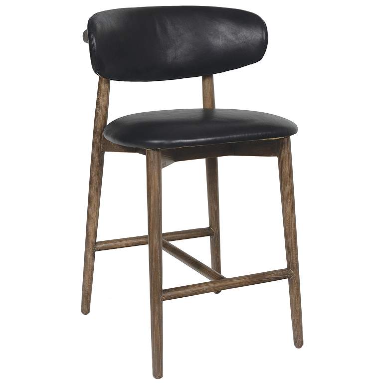 Image 1 Ethan Leather Counter Stool (Antique Black)