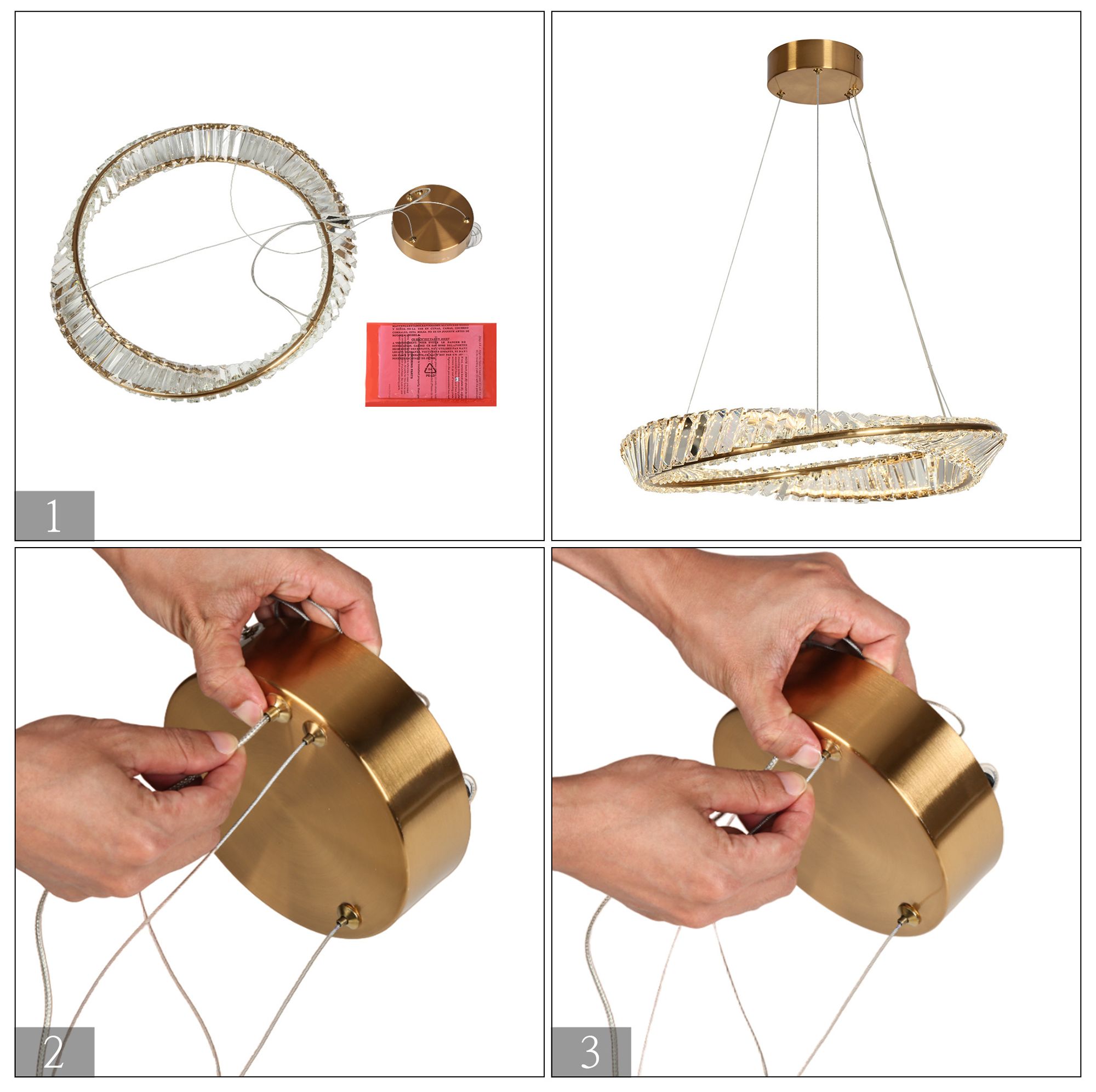 Ethel 1-Light LED Gold Chandelier - Made to Order