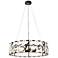 Ethel 23 1/2" Wide Matte Black and Crystal Drum Chandelier