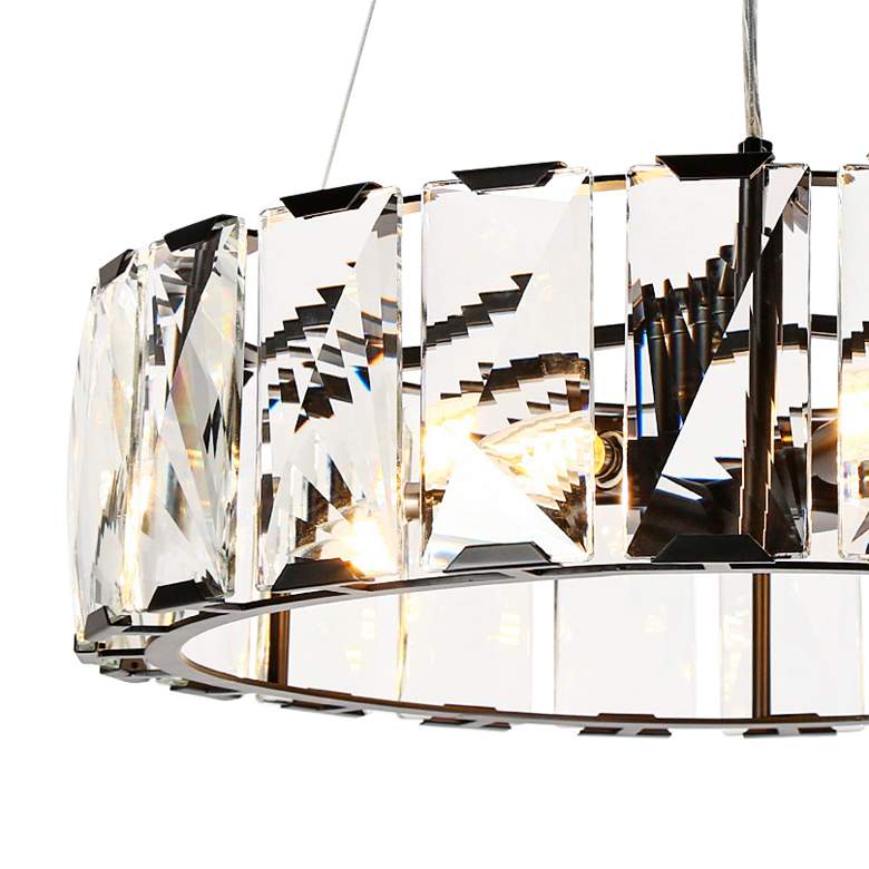 Image 2 Ethel 23 1/2" Wide Matte Black and Crystal Drum Chandelier more views