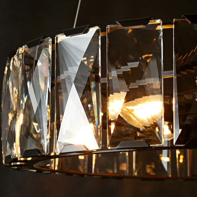 Image 4 Ethel 23 1/2" Wide Matte Black and Crystal Drum Chandelier more views