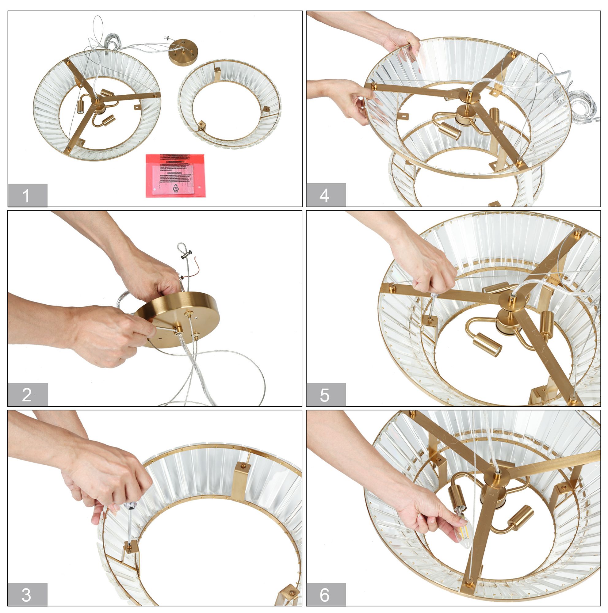 Image 6 Ethel 3-Light Crystal Chandelier more views