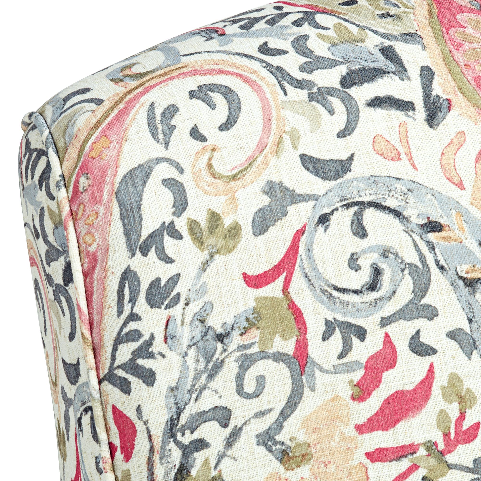 ethel coral paisley push back recliner chair