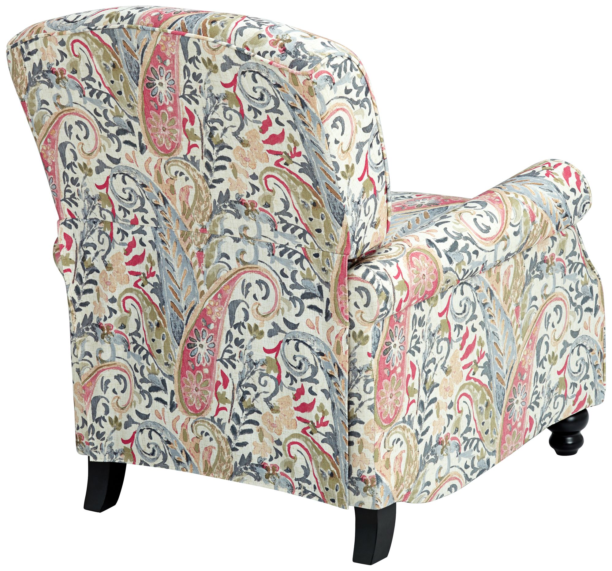 coral paisley push back recliner chair