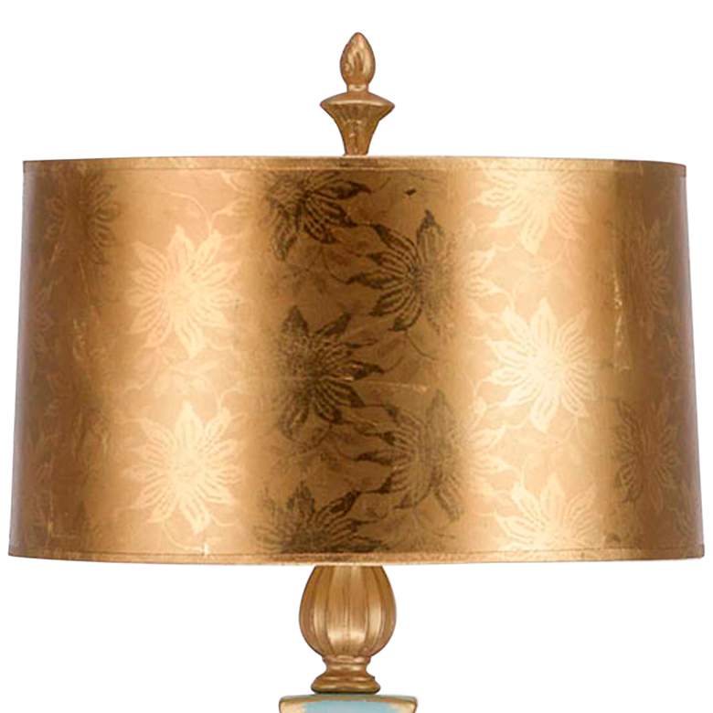 Image 3 Ethereal 35 inch Aquamarine Ceramic Twist Table Lamp with Gold Shade more views