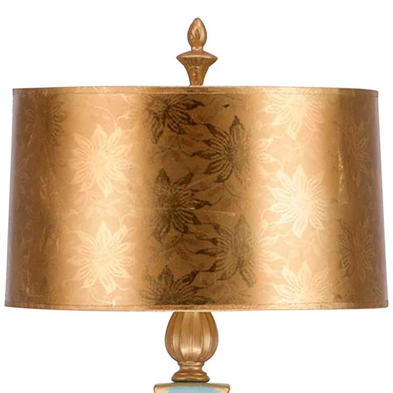 Image 3 Ethereal 35" Aquamarine Ceramic Twist Table Lamp with Gold Shade more views