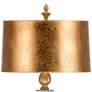 Ethereal 35" Aquamarine Ceramic Twist Table Lamp with Gold Shade