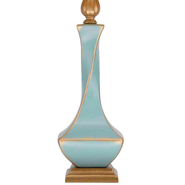 Image 4 Ethereal 35 inch Aquamarine Ceramic Twist Table Lamp with Gold Shade more views