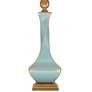 Ethereal 35" Cream Shade Aquamarine Blue Ceramic Twist Table Lamp
