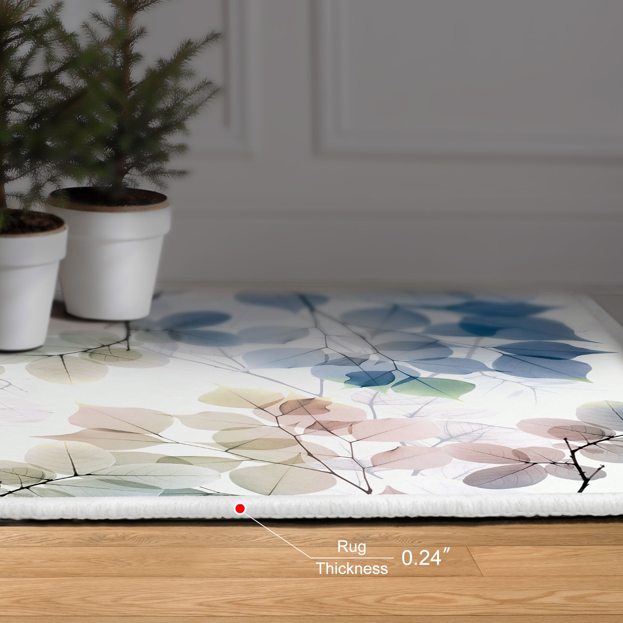 Image 6 Ethereal Balance I Washable Flowers Art Area Rug size 5'x8' more views