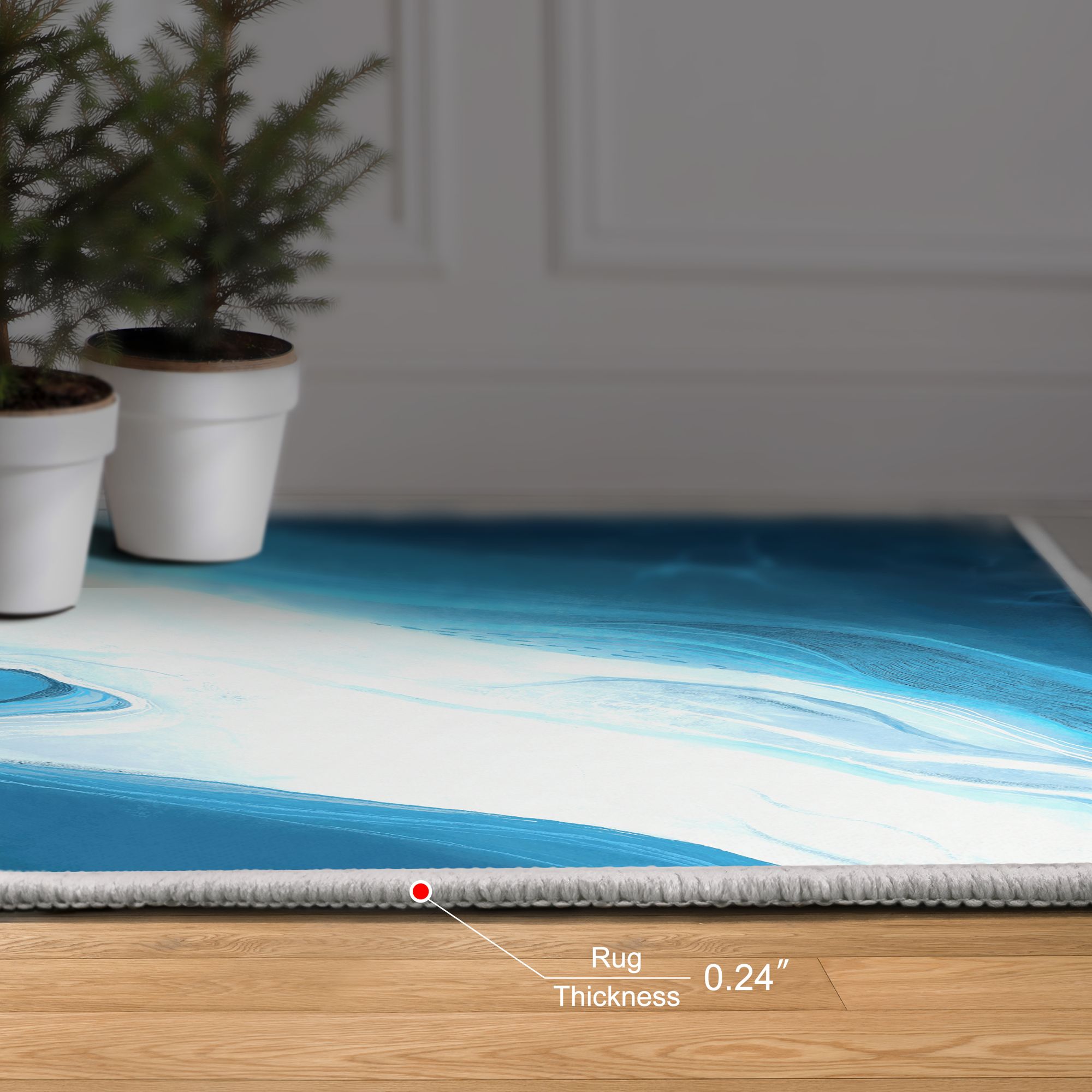 Image 6 Ethereal Iceberg Washable Abstract Art Area Rug size 8'x10' more views